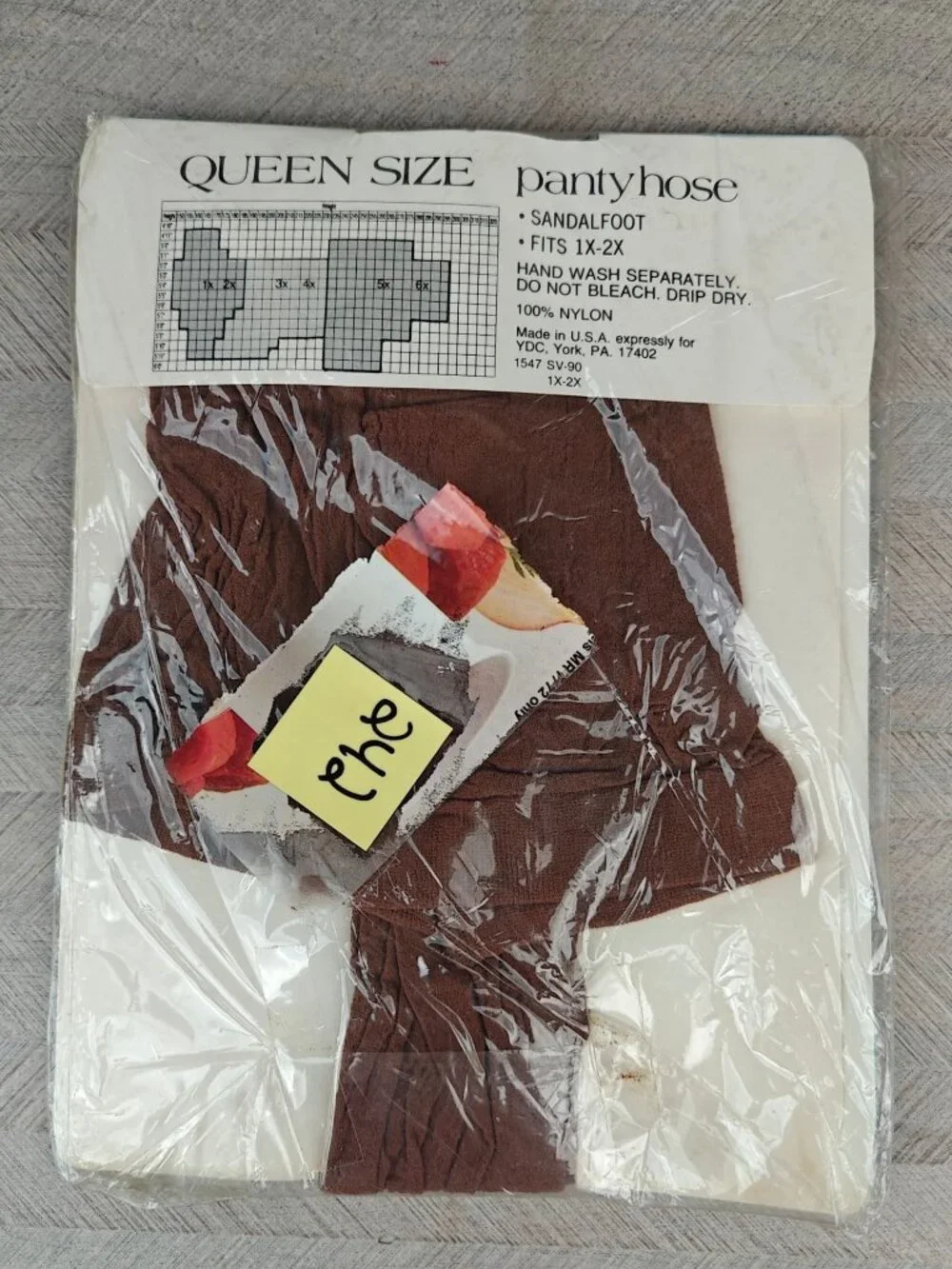 Vintage Queen Size Women’s Nylon Pantyhose Sandalfoot Tan 1X/2X Fits 4'11
